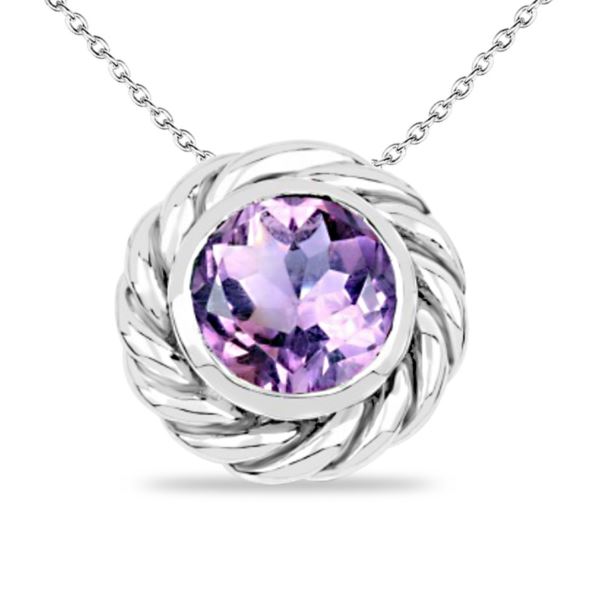 ♡　OneST J'ADMIRE Amethyst Simulant Platinum Over Sterling Silver