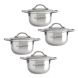 Cov'd Mini Pots, 18/10 SS, Set of 4 Size 2.5