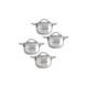 Cov'd Mini Pots, 18/10 SS, Set of 4 Size 2.5