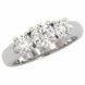 Trilogy Ring with 3 round brilliant cut diamonds-2.00 ct tw, White Gold - Size 1