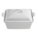 2.5qt Heritage Stoneware Covered Square Casserole White