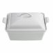 2.5qt Heritage Stoneware Covered Square Casserole White