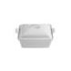 2.5qt Heritage Stoneware Covered Square Casserole White