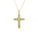 Antique Filigree Diamond Cross Pendant-14k yellow gold with 17 round brilliant diamonds