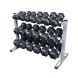Rubber Dumbbell Set with Rack, 5-50 lb