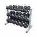 Rubber Dumbbell Set with Rack, 5-50 lb