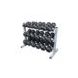 Rubber Dumbbell Set with Rack, 5-50 lb