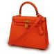 Hermes Handbag Kelly 25 X Vaux Epson Rouge Tomato Gold Hardware 's