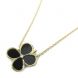 Van Cleef _ Arpels Clover Diamond Necklace Clear Black K 18 (yellow Gold) Diamond