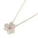 Van Cleef _ Arpels Frivole Diamond Pink Necklace Pink Clear K 18pg(rose Gold) Diamond Pink Sapphire