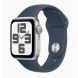 Apple Watch SE GPS 40mm Silver Aluminum Case with Storm Blue Sport Band - M/L