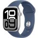 Apple Watch Series 10 GPS + Cellular 42mm Silver Aluminum Case with Denim Sport Band - M/L