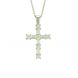 Gold and Diamond Cross in baguette and round diamonds .60 ct tw- 14k White  Gold