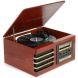 Wooden Music Center + Improved Stereo Sound, Bluetooth Out, Improved Platter (Ellington), Mahogany
