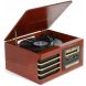 Wooden Music Center + Improved Stereo Sound, Bluetooth Out, Improved Platter (Ellington), Mahogany