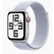 Apple Watch SE GPS + Cellular 44mm Silver Aluminum Case with Blue Cloud Sport Loop