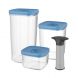 Leo Vacuum Food Container Set (4x), Blue