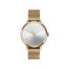 Ladies Dot Flash Gold-Tone Stainless Steel Mesh Watch Silver Dial