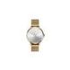 Ladies Dot Flash Gold-Tone Stainless Steel Mesh Watch Silver Dial