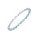 PARIKHS 7.92 Carat Genuine Blue Zircon Oval Bracelet in 18K White Gold over Sterling Silver-7.25inch