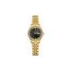 Ladies Quartz Watch, Gold-tone with Black Dial