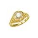 Antwerp Fashion Antique Gold and Diamond Ring with Solitaire, Yellow Gold - Size 13