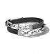 Double Wrap Links with Black Leather - Medium