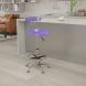 Vibrant Violet and Chrome Drafting Stool with Tractor Seat