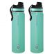 Grosche Oasis Infuser Bottle 650 Ml / 22 Oz, Set Of 2 Midnight Black Matte