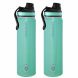 Grosche Oasis Infuser Bottle 650 Ml / 22 Oz, Set Of 2 Midnight Black Matte
