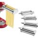 5-PC. Pasta Deluxe Set for KitchenAid Stand Mixers - Pasta Roller w/ Cutters for Spaghetti, Fettucci