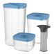 Leo Vacuum Food Container Set (4x), Blue
