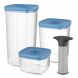 Leo Vacuum Food Container Set (4x), Blue