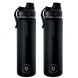 Grosche Oasis Infuser Bottle 650 Ml / 22 Oz, Set Of 2 Midnight Black Matte