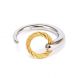 Zen - Stainless steel ring wth White Topaz, Stainless steel yellow gold PVD cable. Sz EU 56 ~ US 7.5