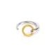 Zen - Stainless steel ring wth White Topaz, Stainless steel yellow gold PVD cable. Sz EU 56 ~ US 7.5