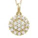 Sunshine Diamond Disc Pendant with 19 round brilliant cut diamonds pave style in 14k yellow gold