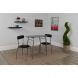 3 Piece Space-Saver Bistro Set with Black Glass Top Table & Black Vinyl Chairs