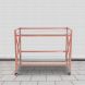 Rose Gold Metal Kitchen Bar Cart with Glass Shelves and X-Frame