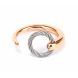 Zen - Stainless steel rose gold PVD ring with White Topaz, Stainless steel cable. Sz EU 56 ~ US 7.5