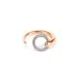 Zen - Stainless steel rose gold PVD ring with White Topaz, Stainless steel cable. Sz EU 56 ~ US 7.5