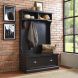 Seaside Hall Tree In Distressed Black Finish