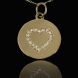 Gold and Diamond Heart Disc Pendant with 18 round brilliant diamonds in 14k white gold