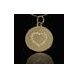 Gold and Diamond Heart Disc Pendant with 18 round brilliant diamonds in 14k white gold