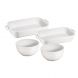 4pc Ceramic Baking & Bowl Set White