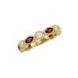 Milgraine Design Diamond Band in 14k w/ round diamonds and marquise shaped rubies, WG-Sz 1