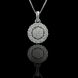 Sunshine Diamond Disc Pendant with 19 round brilliant cut diamonds pave style in 14k white gold