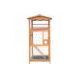 Outdoor Wooden Bird Cage with 3 Resting Bars, Ladder, Waterproof Roof and Removable Tray, 2.9 Ft. x