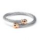 Celtic - Stainless steel bangle with rose gold PVD cable (6mm), Size M