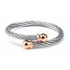 Celtic - Stainless steel bangle with rose gold PVD cable (6mm), Size M